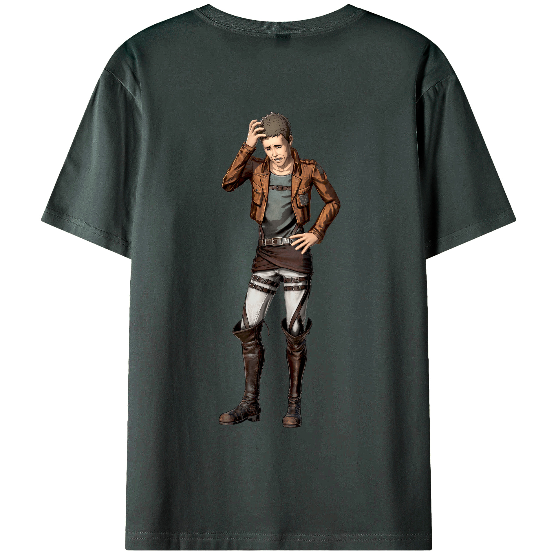 （画像用） 進撃の巨人 Attack on Titan 綿100％ メンズ半袖Tシャツ（バックプリント） 通気性